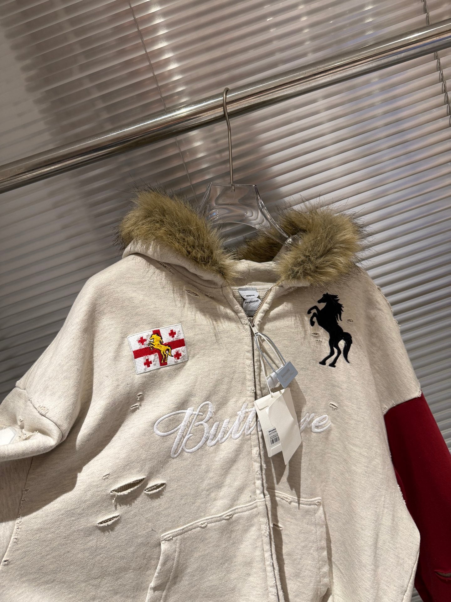Plush Fur Hood Hoodie Zip up – Oversized Street Fit